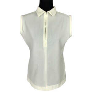 VINTAGE 70s White Sleeveless Top by Elite